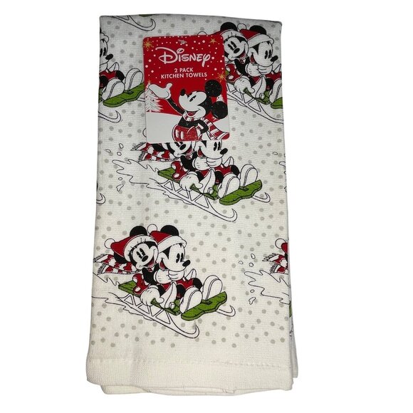 Disney Holiday Mickey & Minnie Mouse Kitchen Towels 2-Pack - Picture 1 of 2